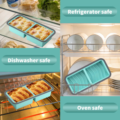 Silicone Freezer Trays with Lids 2 Pack, Stackable Soup Freezer Container Molds with Steel Reinforced Rim, Large Silicone Trays for Freezing Broth, Sauce, and Meal Prep, Oven Safe, Grey, 1 Cup
