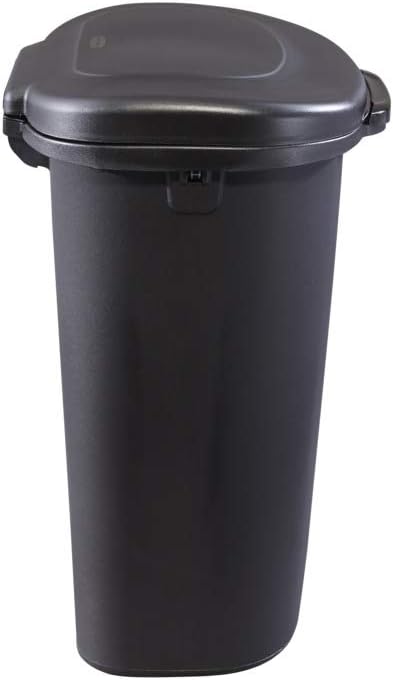 Commercial Products Touch Top Trash Can/Wastebasket with Lid, 13-Gallon, Small Black Garbage Bin for Home/Kitchen/Bathroom/Bedroom/Office