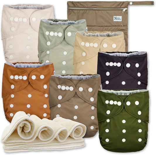 Adjustable AWJ Cloth Diapers | 7 Pack | Waterproof