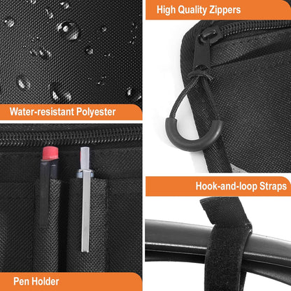 Wheelchair Side Bag with Cup Holder, Universal Armrest Organizer with Reflective Strips & Mesh Pockets, Water-Resistant Storage for Wheelchairs, Walkers, Rollators & Strollers (Black)