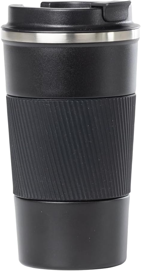Dominica 18 oz Travel Coffee Mug - Double Wall Vacuum Insulated Stainless Steel Tumbler with Flip Lid, Leak-Proof Coffee Cup with Non-Slip Silicone Base, Hot & Cold Drink Container