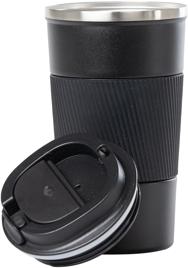 Dominica 18 oz Travel Coffee Mug - Double Wall Vacuum Insulated Stainless Steel Tumbler with Flip Lid, Leak-Proof Coffee Cup with Non-Slip Silicone Base, Hot & Cold Drink Container