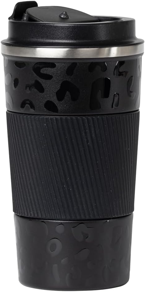 Dominica 18 oz Travel Coffee Mug - Double Wall Vacuum Insulated Stainless Steel Tumbler with Flip Lid, Leak-Proof Coffee Cup with Non-Slip Silicone Base, Hot & Cold Drink Container
