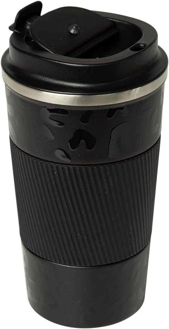 Dominica 18 oz Travel Coffee Mug - Double Wall Vacuum Insulated Stainless Steel Tumbler with Flip Lid, Leak-Proof Coffee Cup with Non-Slip Silicone Base, Hot & Cold Drink Container