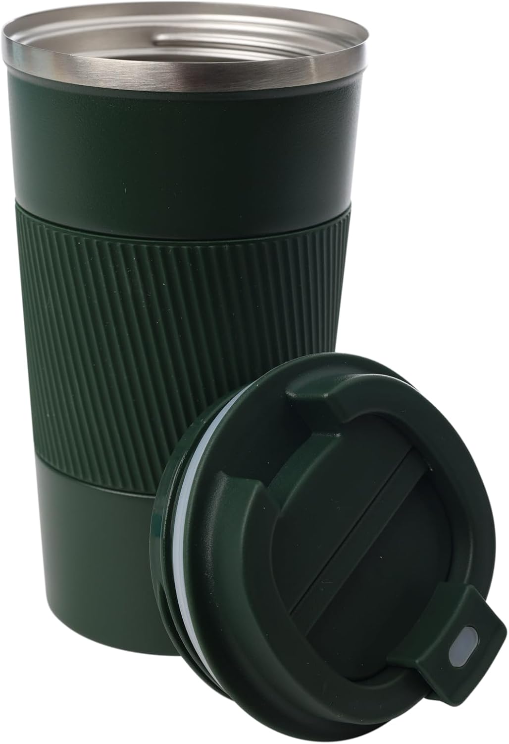 Dominica 18 oz Travel Coffee Mug - Double Wall Vacuum Insulated Stainless Steel Tumbler with Flip Lid, Leak-Proof Coffee Cup with Non-Slip Silicone Base, Hot & Cold Drink Container