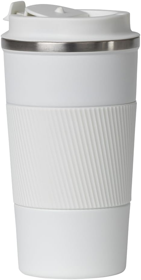 Dominica 18 oz Travel Coffee Mug - Double Wall Vacuum Insulated Stainless Steel Tumbler with Flip Lid, Leak-Proof Coffee Cup with Non-Slip Silicone Base, Hot & Cold Drink Container