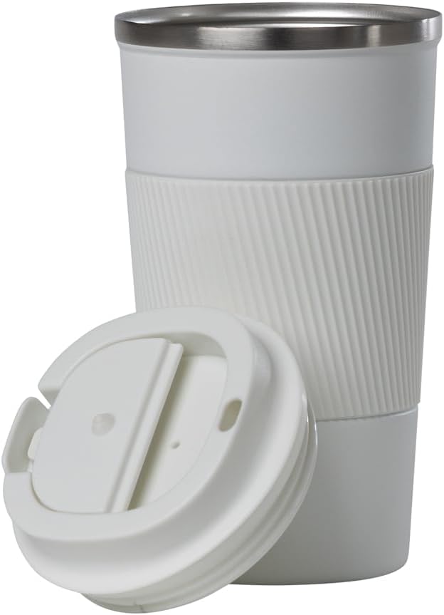Dominica 18 oz Travel Coffee Mug - Double Wall Vacuum Insulated Stainless Steel Tumbler with Flip Lid, Leak-Proof Coffee Cup with Non-Slip Silicone Base, Hot & Cold Drink Container