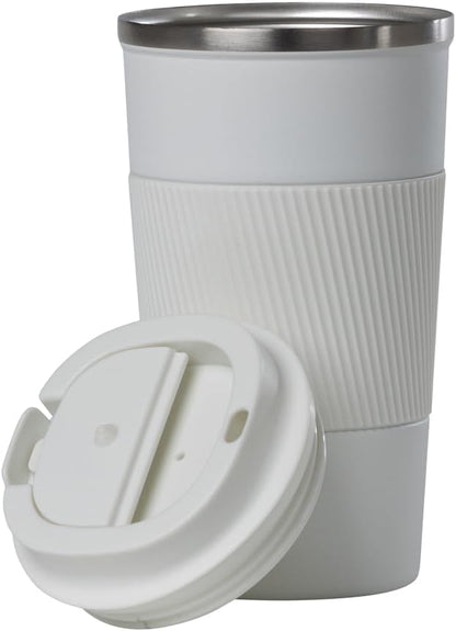Dominica 18 oz Travel Coffee Mug - Double Wall Vacuum Insulated Stainless Steel Tumbler with Flip Lid, Leak-Proof Coffee Cup with Non-Slip Silicone Base, Hot & Cold Drink Container