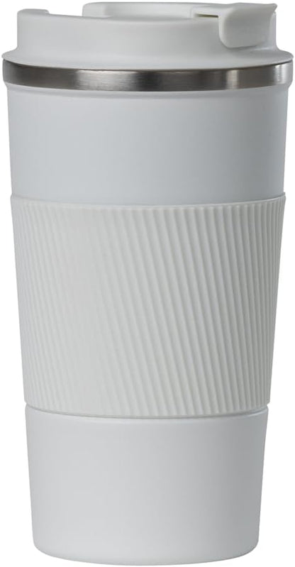 Dominica 18 oz Travel Coffee Mug - Double Wall Vacuum Insulated Stainless Steel Tumbler with Flip Lid, Leak-Proof Coffee Cup with Non-Slip Silicone Base, Hot & Cold Drink Container