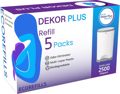 Diaper Pail Refills Compatible with Dekor PLUS, 9 Pack