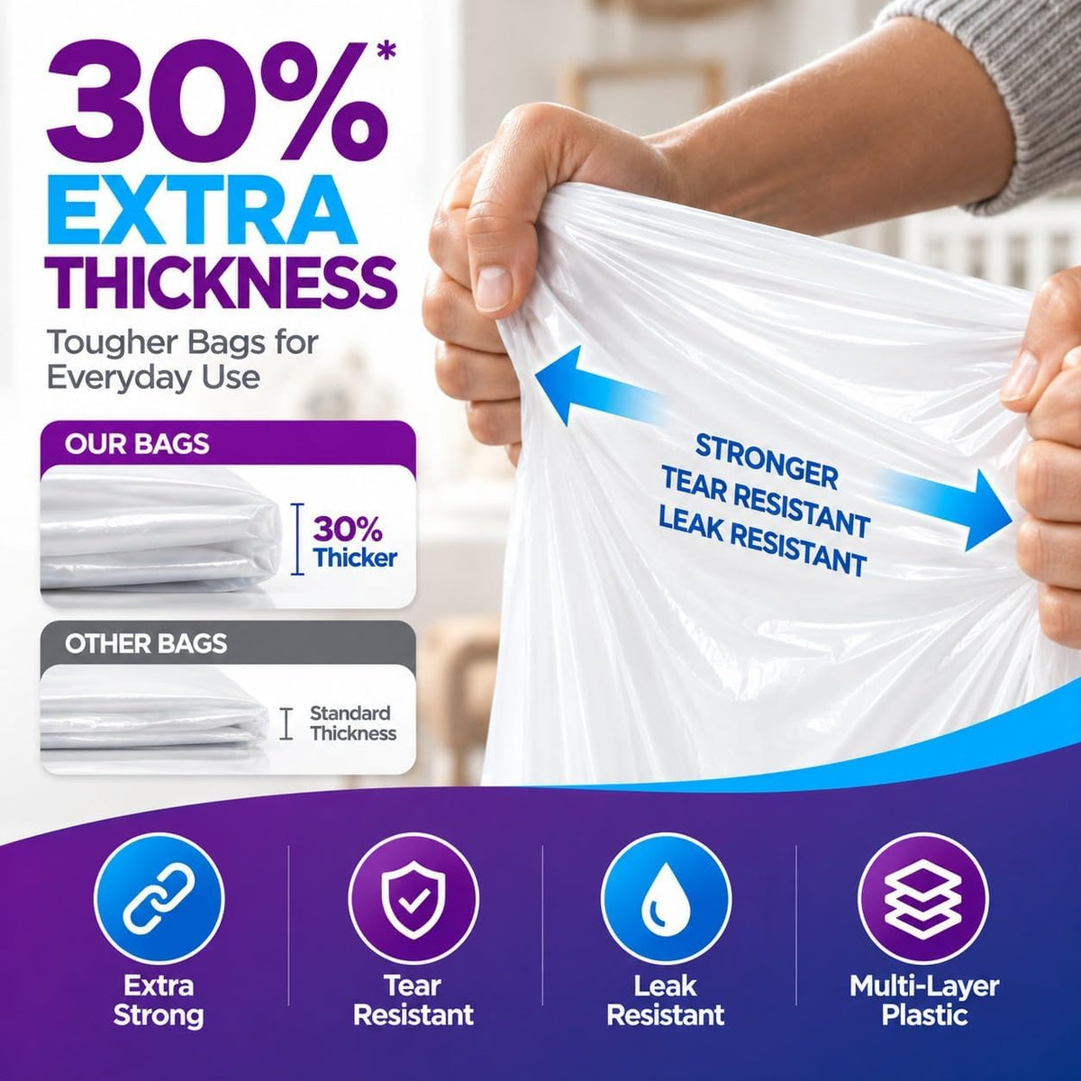 Diaper Pail Refills Compatible with Dekor PLUS, 9 Pack