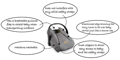 CozyBaby Combo Pack with Mesh Sun and Bug Cover and Lightweight Spring or Summer with Elasticized Edge, Rhapsody Purple