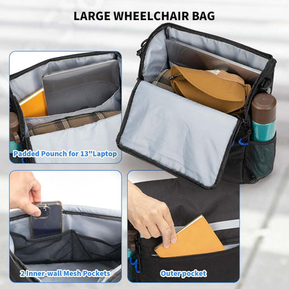 Wheelchair Bags to Hang on Back, Wheel Chair Accessories Storage Bag