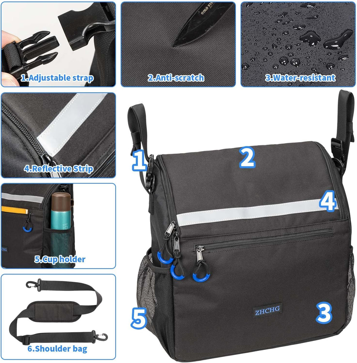 Wheelchair Bags to Hang on Back, Wheel Chair Accessories Storage Bag
