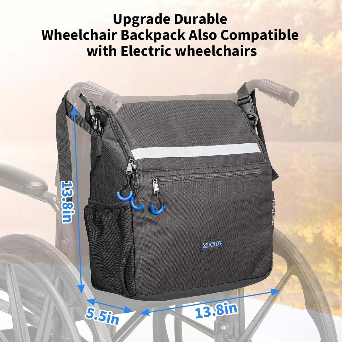 Wheelchair Bags to Hang on Back, Wheel Chair Accessories Storage Bag