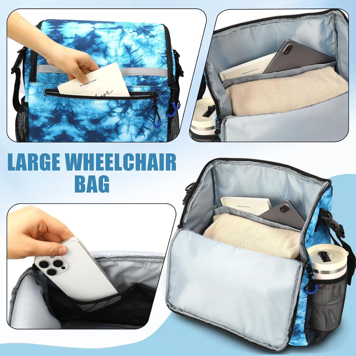 Wheelchair Bags to Hang on Back, Wheel Chair Accessories Storage Bag