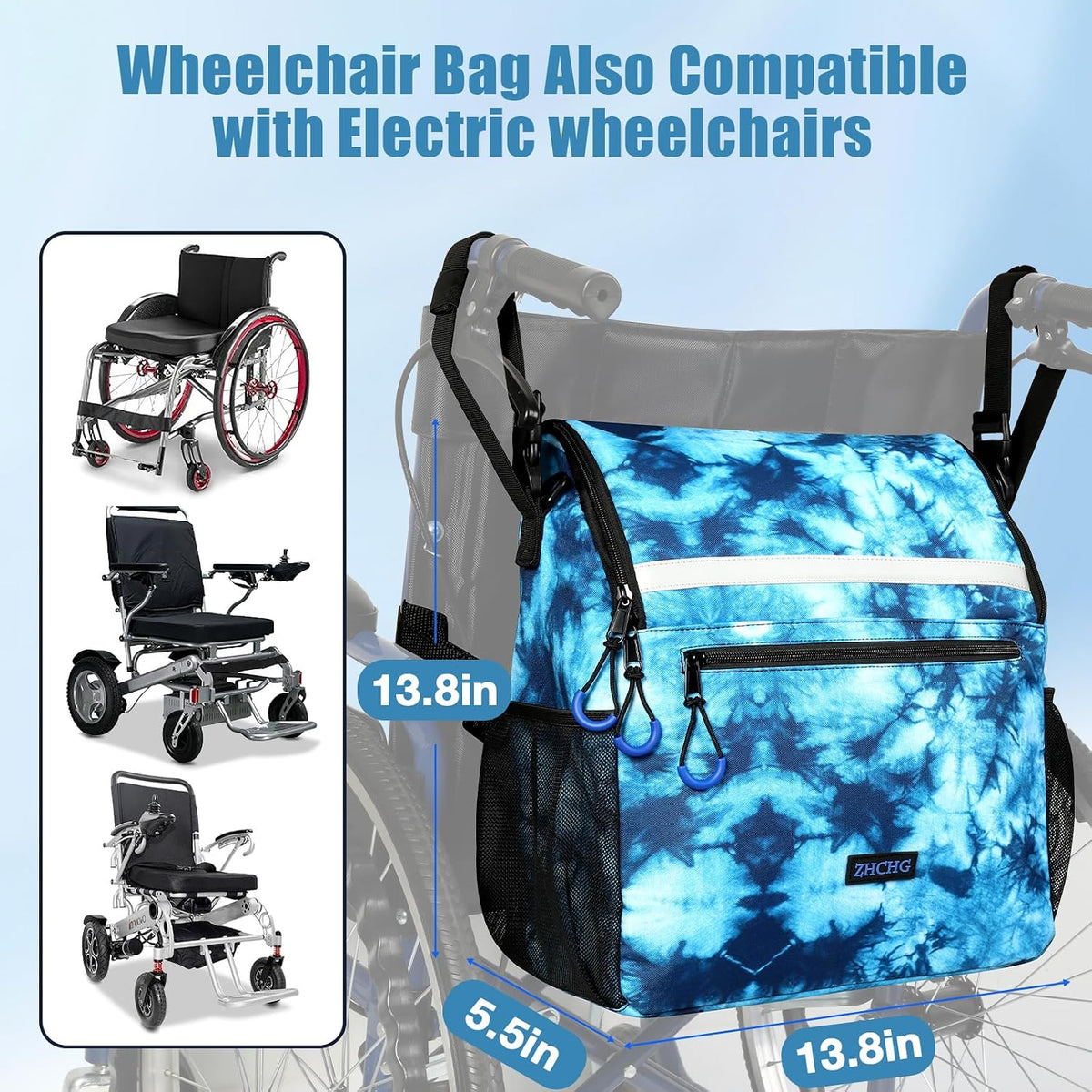 Wheelchair Bags to Hang on Back, Wheel Chair Accessories Storage Bag
