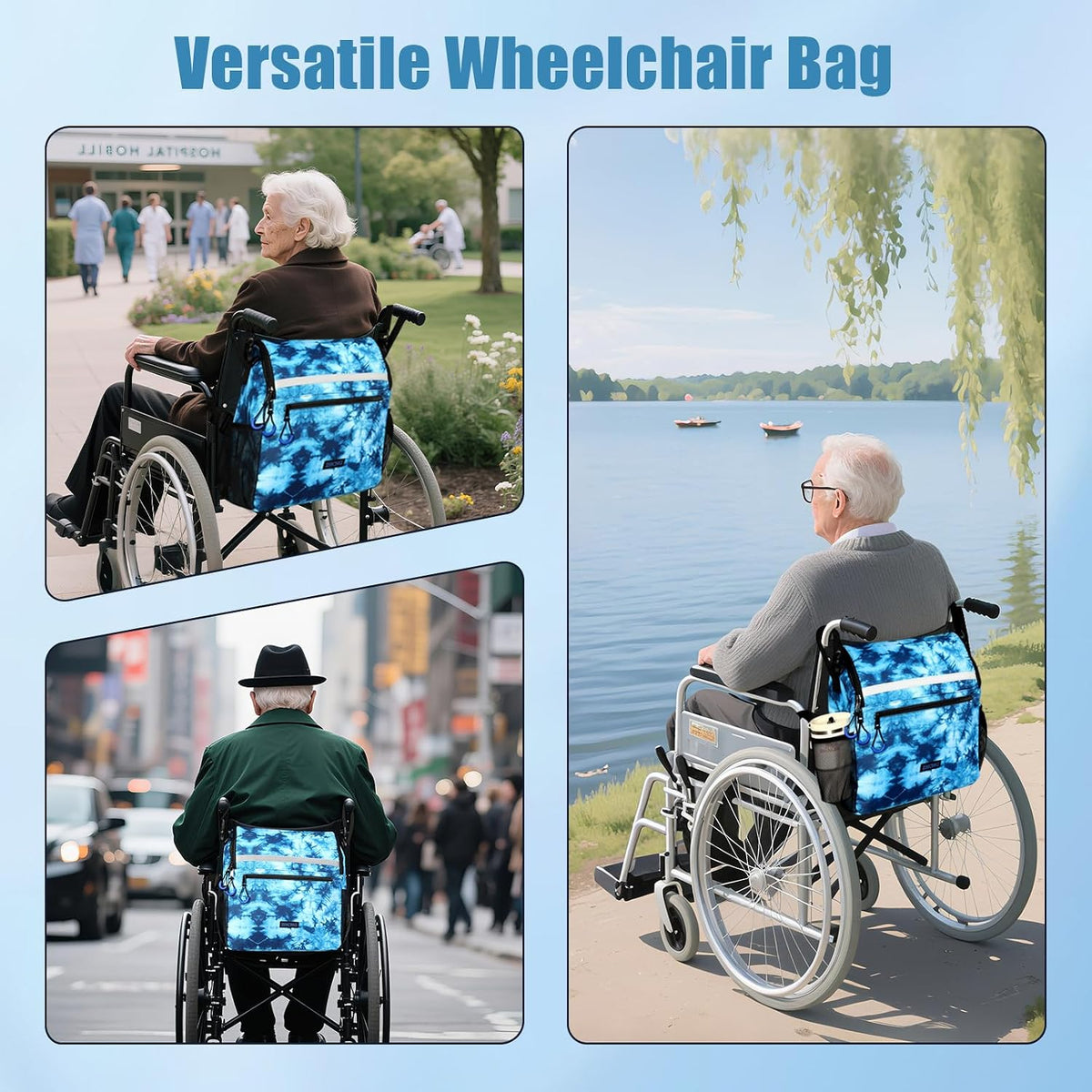 Wheelchair Bags to Hang on Back, Wheel Chair Accessories Storage Bag