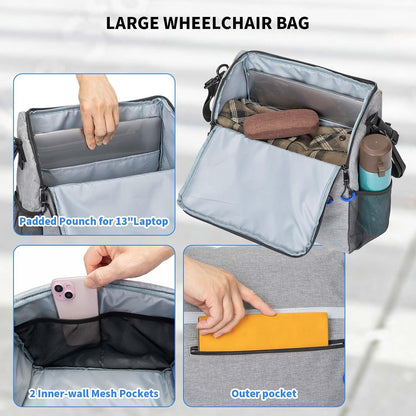 Wheelchair Bags to Hang on Back, Wheel Chair Accessories Storage Bag