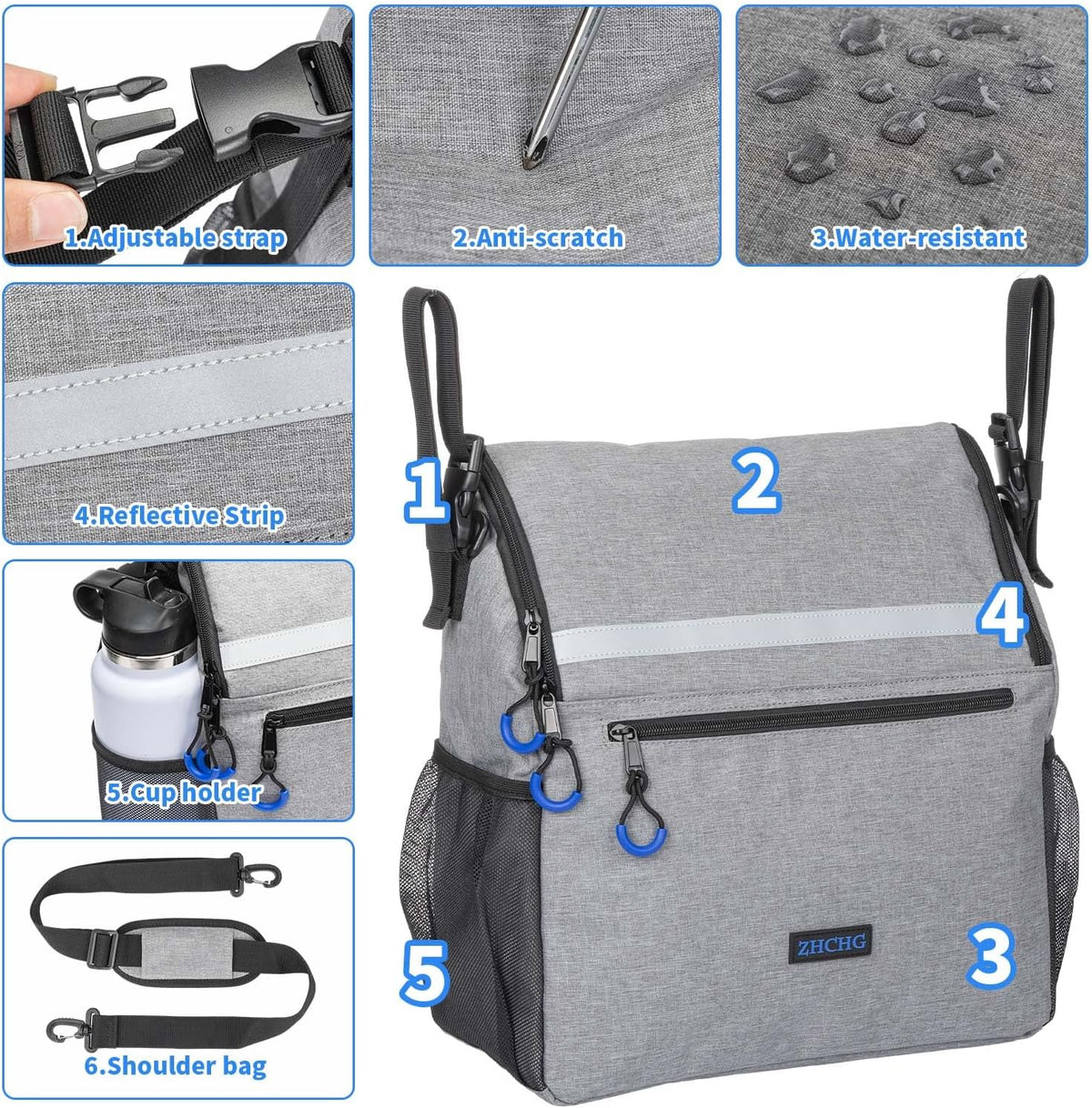 Wheelchair Bags to Hang on Back, Wheel Chair Accessories Storage Bag