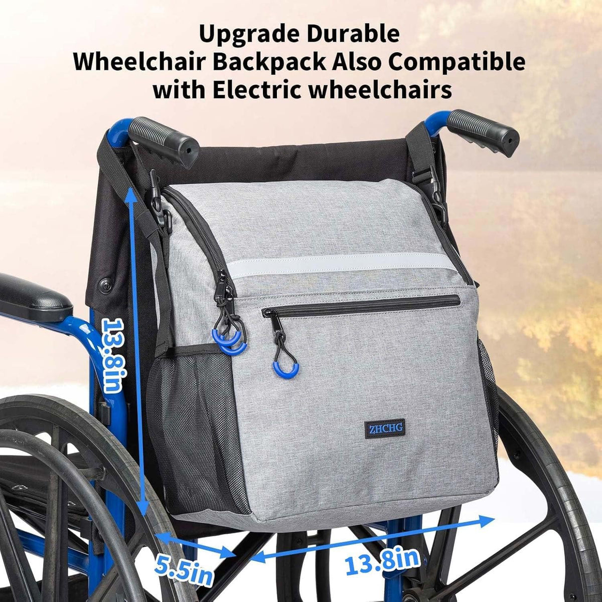 Wheelchair Bags to Hang on Back, Wheel Chair Accessories Storage Bag