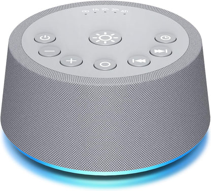 Sleep White Noise Sound Machines 32-Level Volume 30 Sounds 12 Colors Light 5 Timers Adjustable Light Brightness Compact for Everyone Travel Gift Memory Function