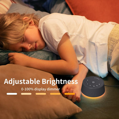 Sleep White Noise Sound Machines 32-Level Volume 30 Sounds 12 Colors Light 5 Timers Adjustable Light Brightness Compact for Everyone Travel Gift Memory Function