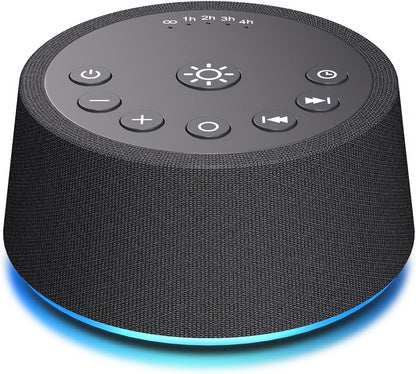 Sleep White Noise Sound Machines 32-Level Volume 30 Sounds 12 Colors Light 5 Timers Adjustable Light Brightness Compact for Everyone Travel Gift Memory Function