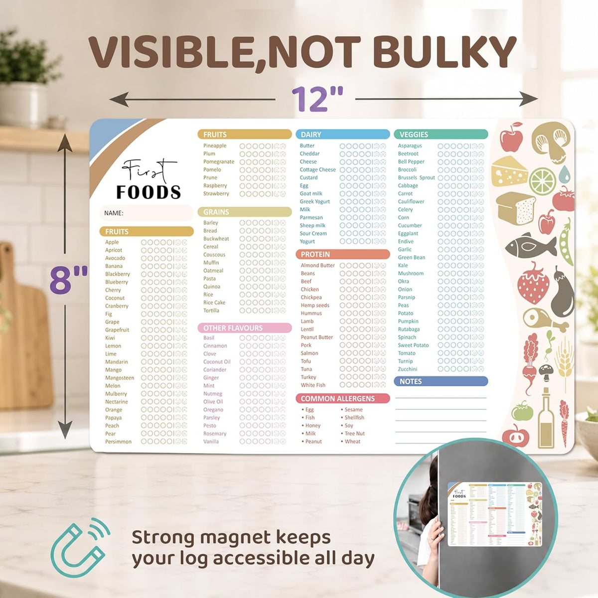 Baby First Food Tracker, 127 Foods, 5-Trial Checkbox, Classic