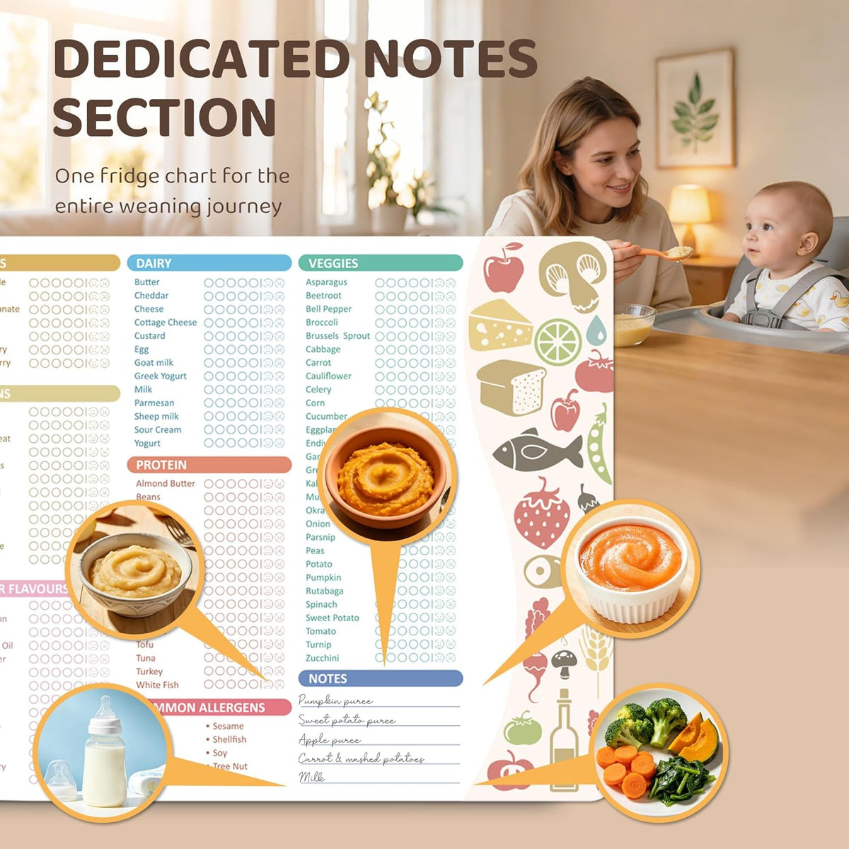 Baby First Food Tracker, 127 Foods, 5-Trial Checkbox, Classic
