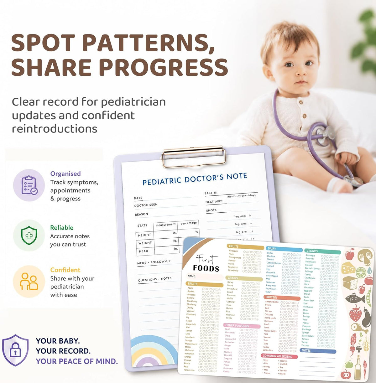 Baby First Food Tracker, 127 Foods, 5-Trial Checkbox, Classic