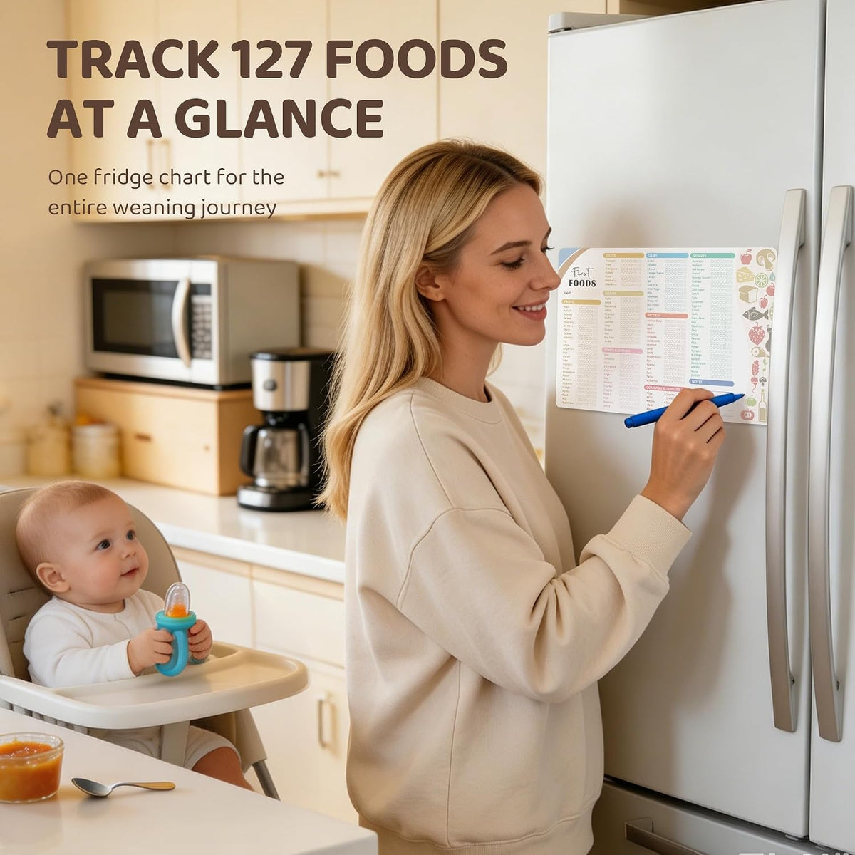 Baby First Food Tracker, 127 Foods, 5-Trial Checkbox, Classic