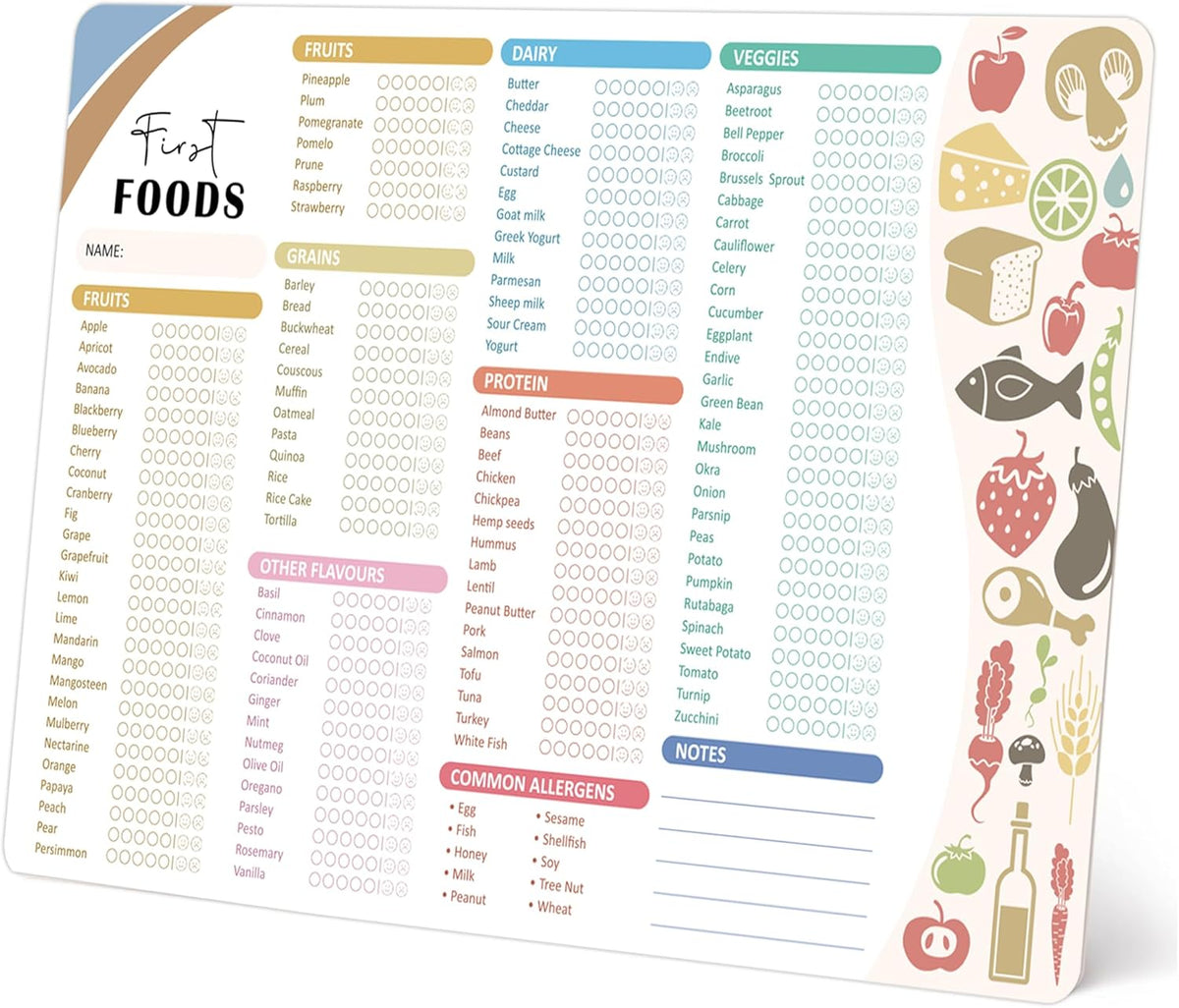Baby First Food Tracker, 127 Foods, 5-Trial Checkbox, Classic