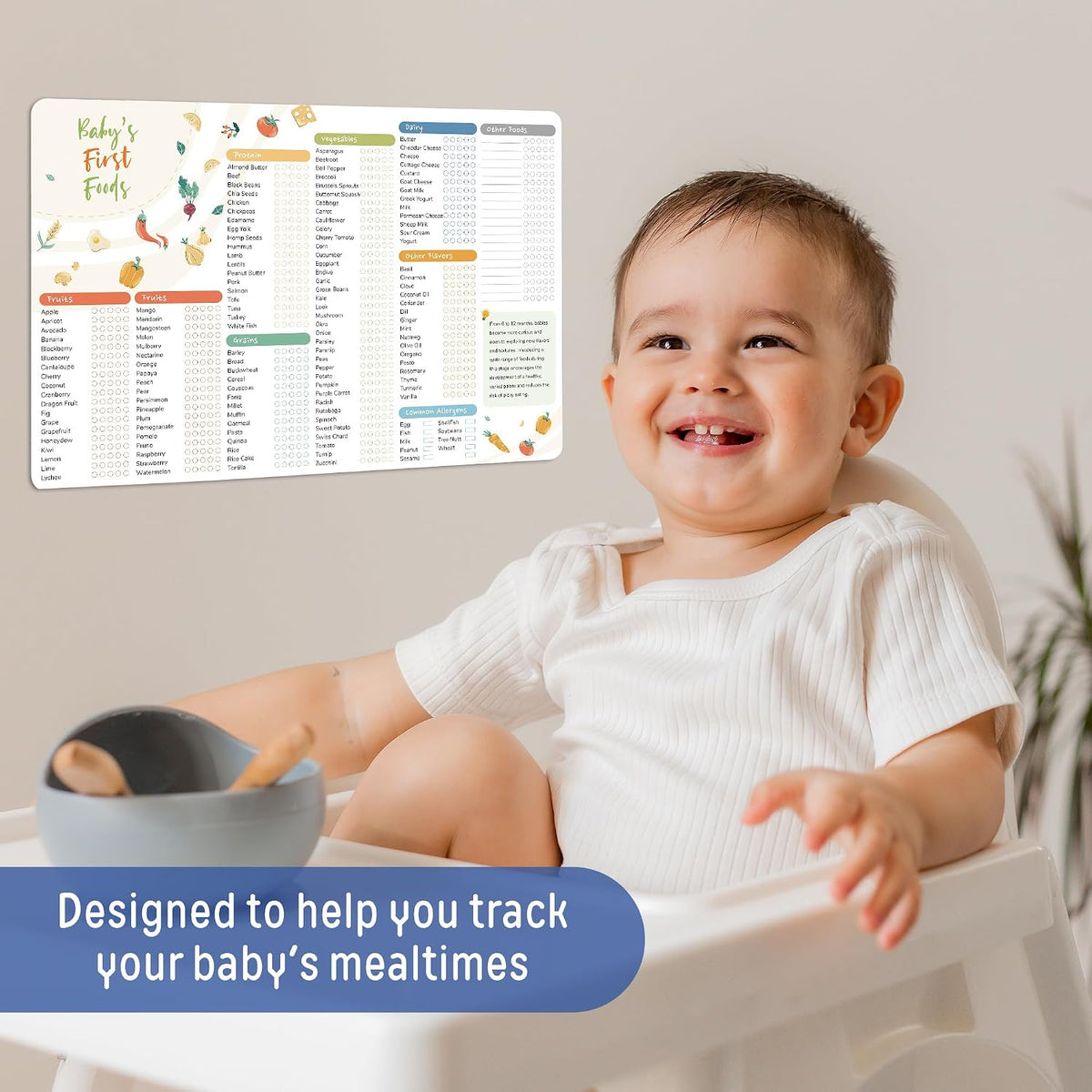 Baby First Food Tracker, 127 Foods, 5-Trial Checkbox, Classic