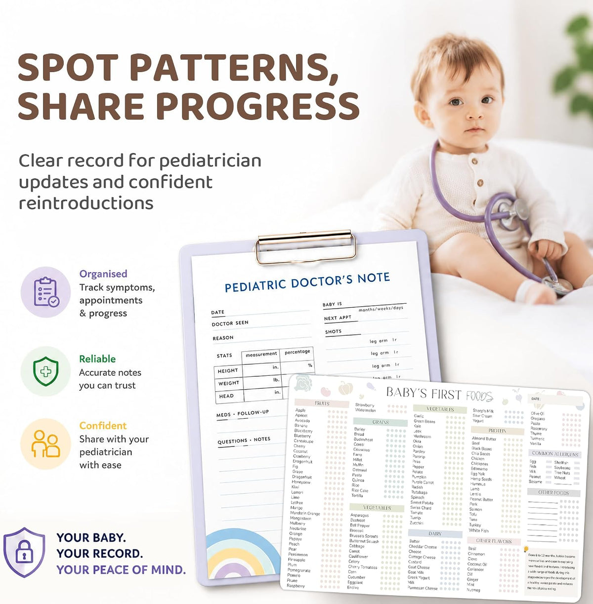 Baby First Food Tracker, 127 Foods, 5-Trial Checkbox, Classic