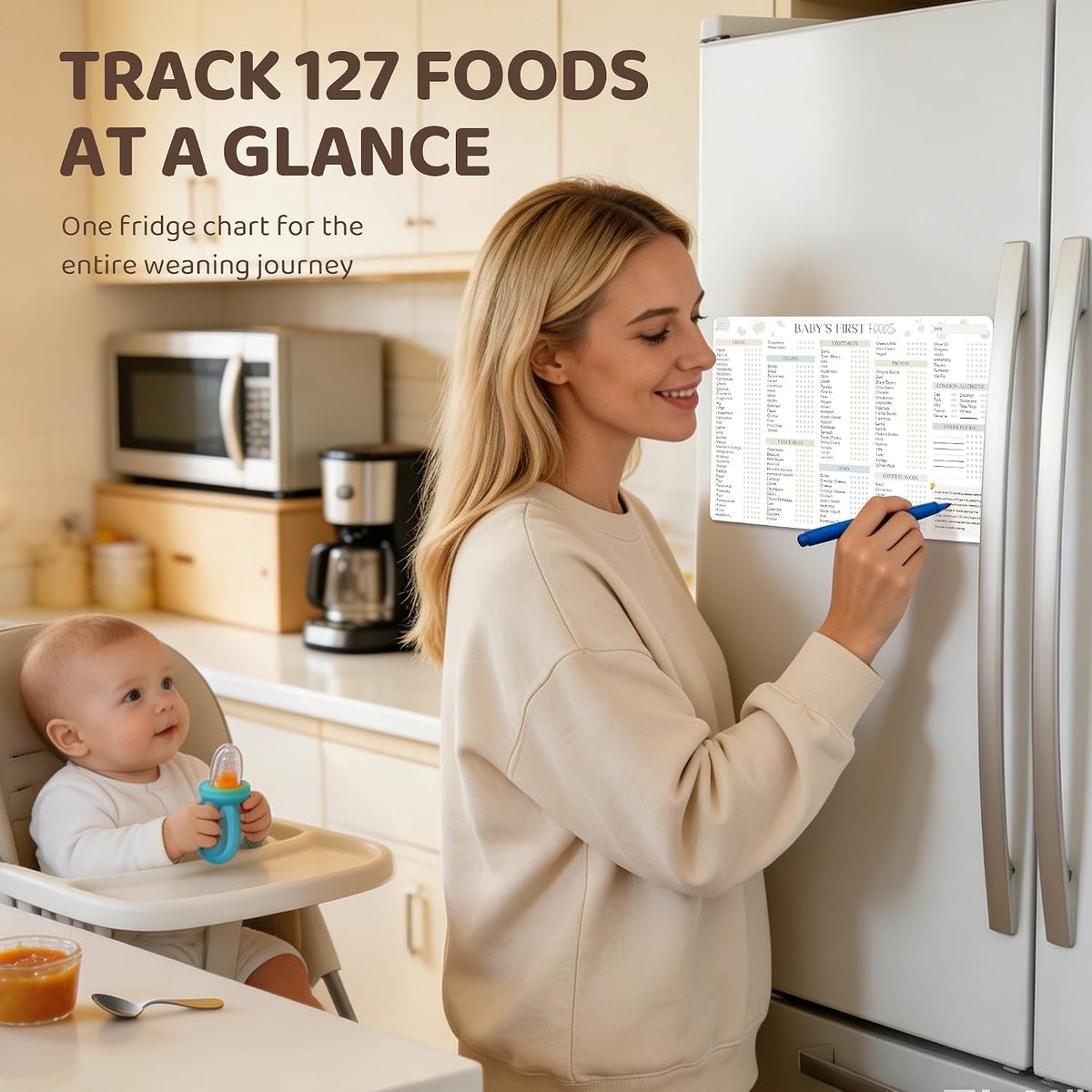 Baby First Food Tracker, 127 Foods, 5-Trial Checkbox, Classic