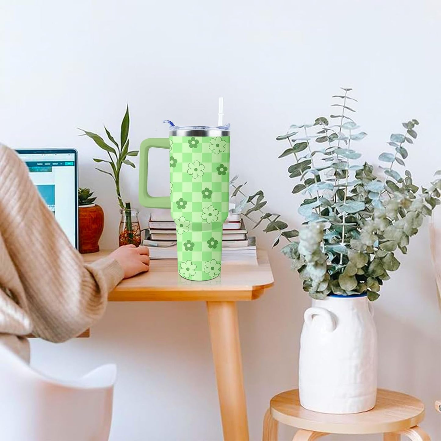 40 oz Tumbler with Handle and Straw Lid Leak Proof | You're Awesome Inspirational Christmas Mothers Day Birthday Gifts for Women Mom Coworker Friends