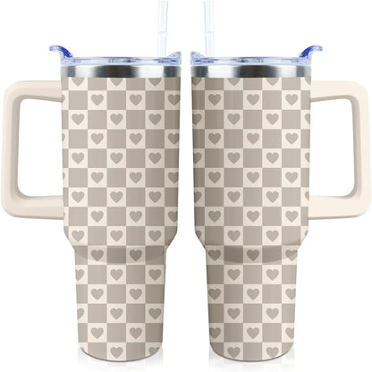 40 oz Tumbler with Handle and Straw Lid Leak Proof | You're Awesome Inspirational Christmas Mothers Day Birthday Gifts for Women Mom Coworker Friends