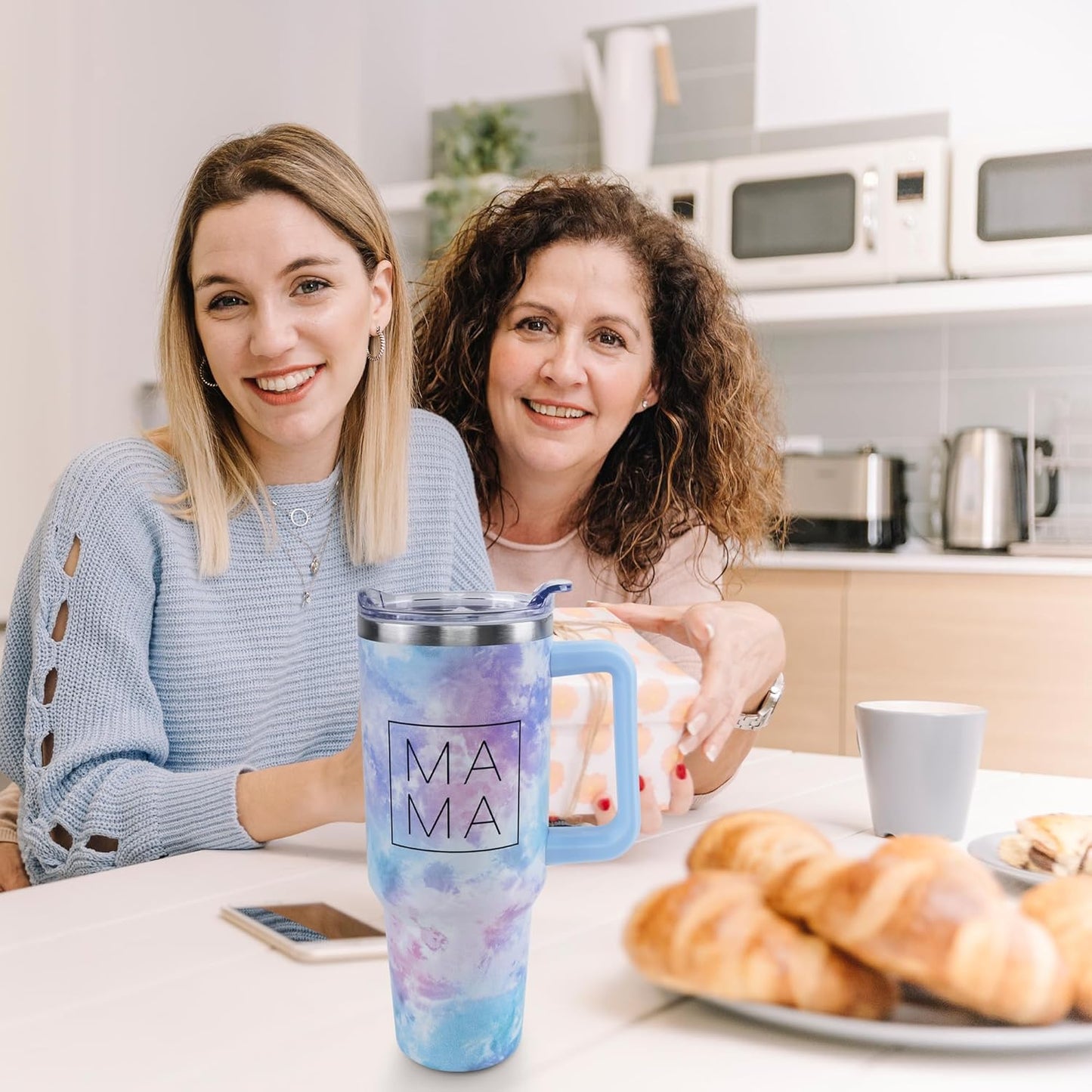 40 oz Tumbler with Handle and Straw Lid Leak Proof | You're Awesome Inspirational Christmas Mothers Day Birthday Gifts for Women Mom Coworker Friends