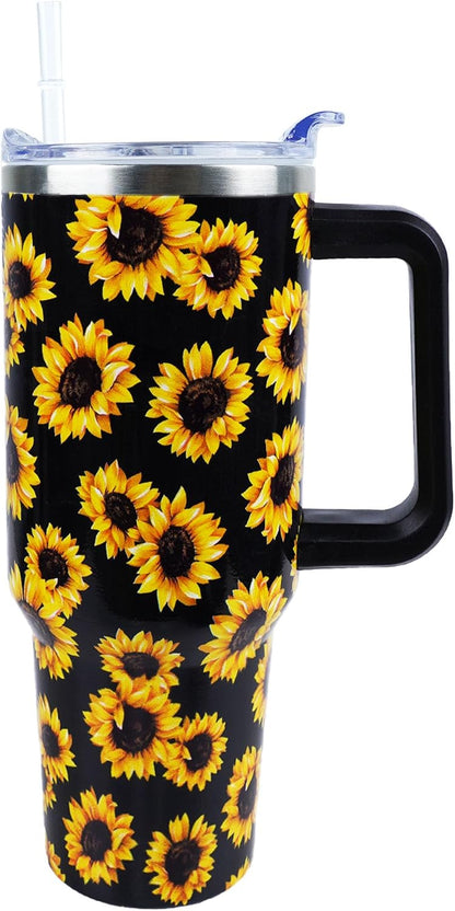 40 oz Tumbler with Handle and Straw Lid Leak Proof | You're Awesome Inspirational Christmas Mothers Day Birthday Gifts for Women Mom Coworker Friends
