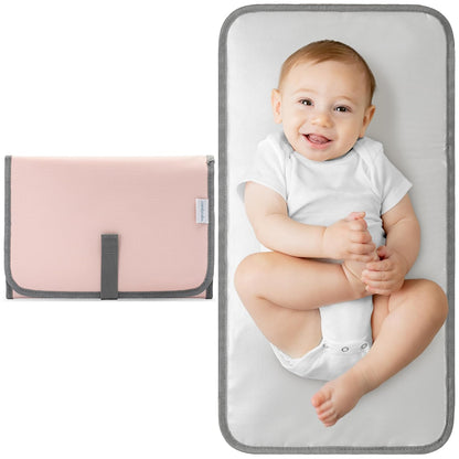 Baby Changing Pad Compact -Diaper Changing Mat Solid Grey