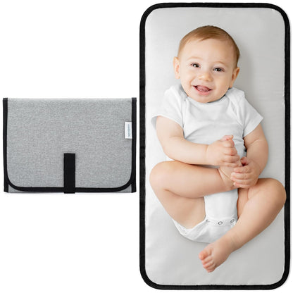 Baby Changing Pad Compact -Diaper Changing Mat Solid Grey