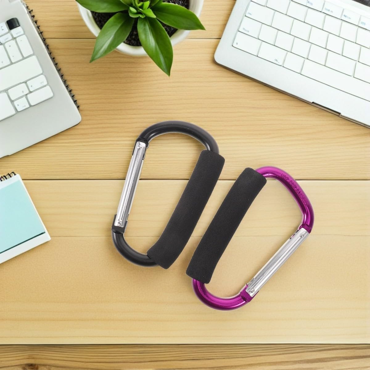 2pcs Stroller Hooks for Bags and Pet Carriers, Aluminum Alloy and Sponge Material, Reduces Physical Effort and Improves Balance, for Stroller and Walker Use