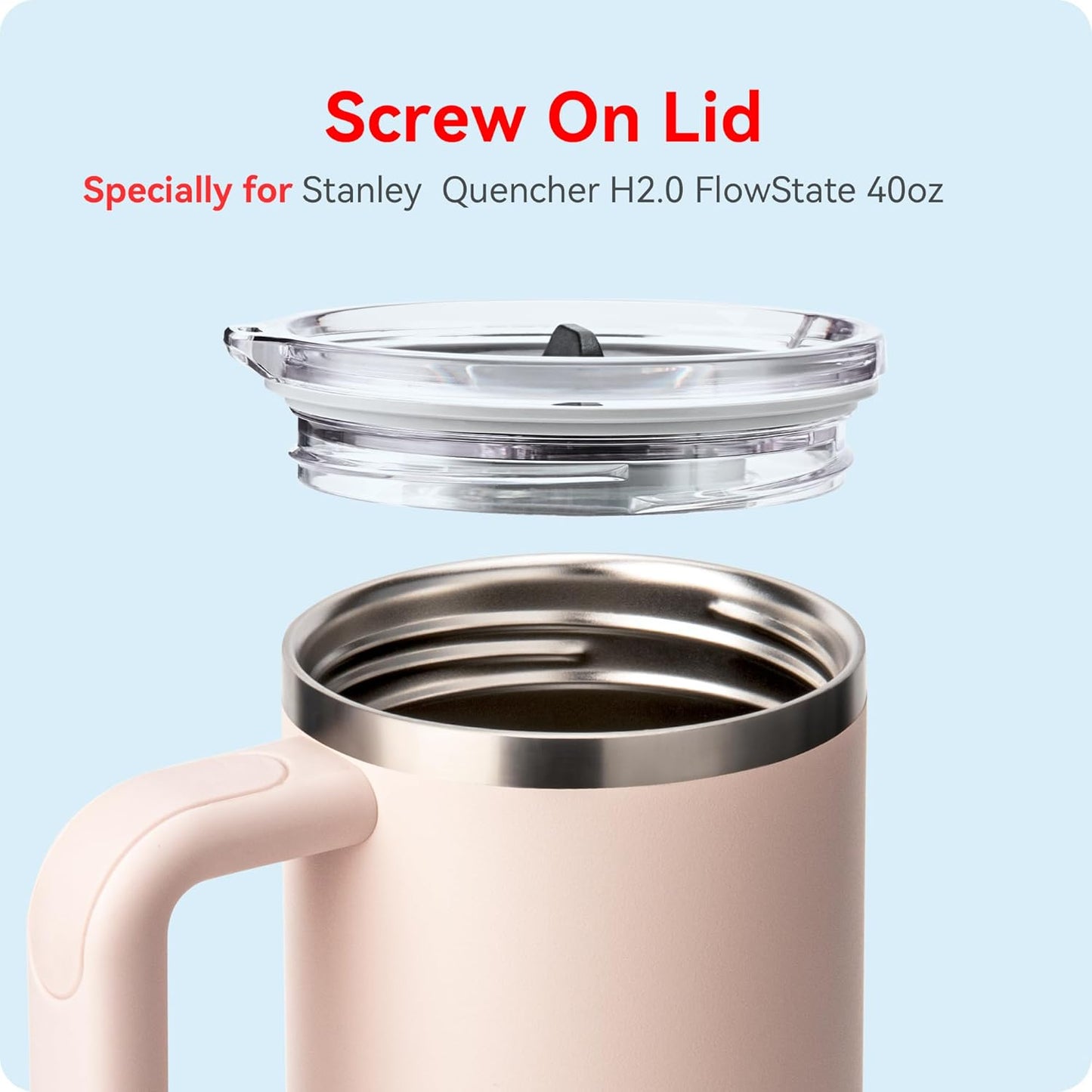 30oz Tumbler Lid for Stanley Quencher H2.0 and ProTour Cup (1 Pack) | Replacement Lids for Stanley 30oz, Straw Friendly Tritan Lid Cover, Bpa-free, for Office, Commute & Home Daily Use