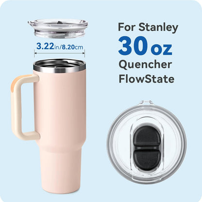 30oz Tumbler Lid for Stanley Quencher H2.0 and ProTour Cup (1 Pack) | Replacement Lids for Stanley 30oz, Straw Friendly Tritan Lid Cover, Bpa-free, for Office, Commute & Home Daily Use
