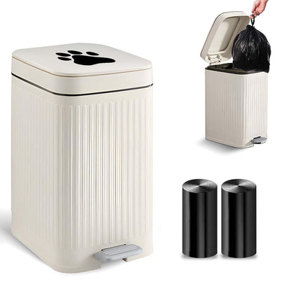 Dog Poop Trash Can Outside - 5L/1.3Gal Small Outdoor Trash Can with Lid