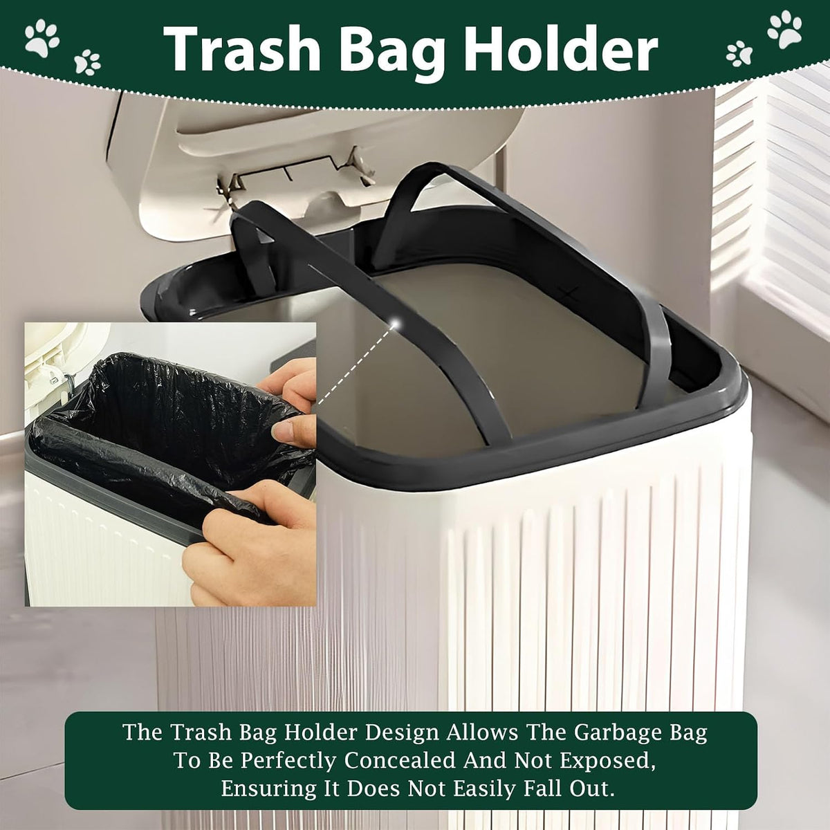 Dog Poop Trash Can Outside - 5L/1.3Gal Small Outdoor Trash Can with Lid