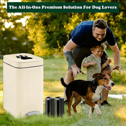 Dog Poop Trash Can Outside - 5L/1.3Gal Small Outdoor Trash Can with Lid