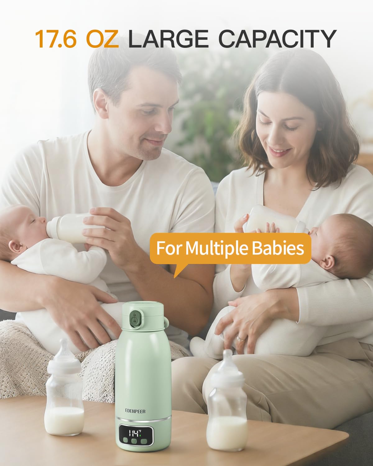 Portable Bottle Warmer– 120 W Fastest Heating, 17400 mAh Long Battery Life