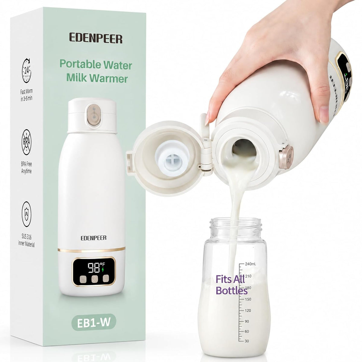 Portable Bottle Warmer– 120 W Fastest Heating, 17400 mAh Long Battery Life